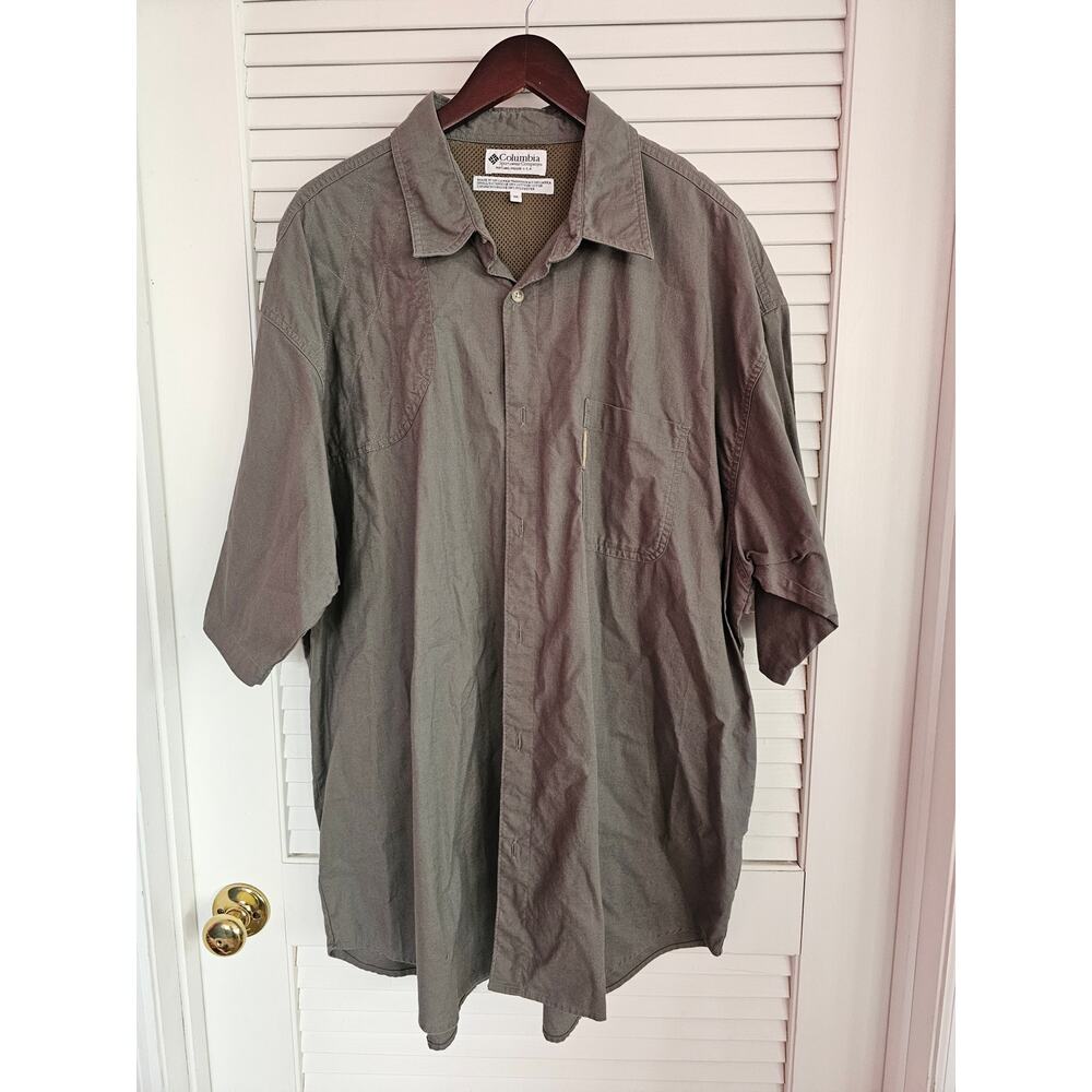 VINTAGE COLUMBIA RAMIE LINEN SAFARI HIKING‎ CARGO BUTTON  MENS XXL 2XL